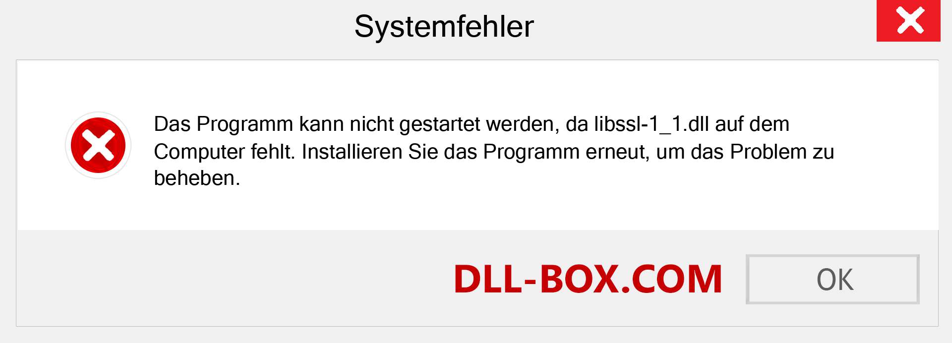 libssl-1_1.dll-Datei fehlt?. Download für Windows 7, 8, 10 - Fix libssl-1_1 dll Missing Error unter Windows, Fotos, Bildern